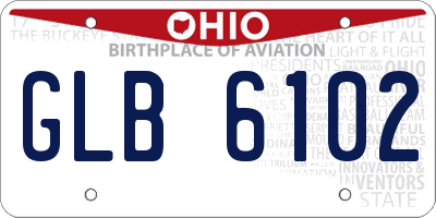 OH license plate GLB6102
