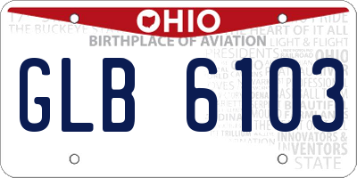 OH license plate GLB6103