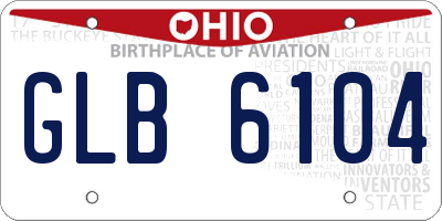 OH license plate GLB6104