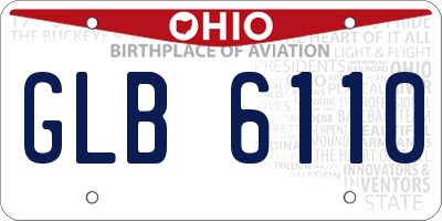 OH license plate GLB6110