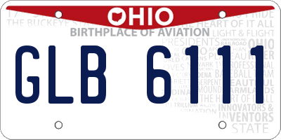 OH license plate GLB6111