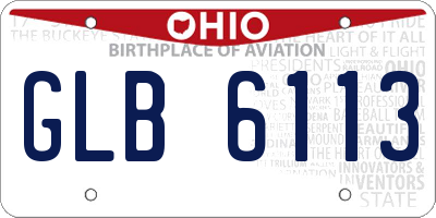 OH license plate GLB6113