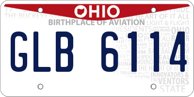 OH license plate GLB6114
