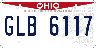 OH license plate GLB6117