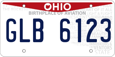 OH license plate GLB6123
