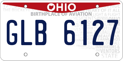 OH license plate GLB6127