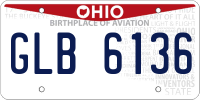 OH license plate GLB6136