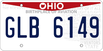 OH license plate GLB6149