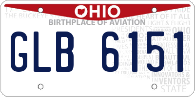 OH license plate GLB6151