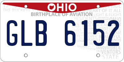 OH license plate GLB6152
