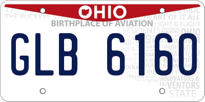 OH license plate GLB6160