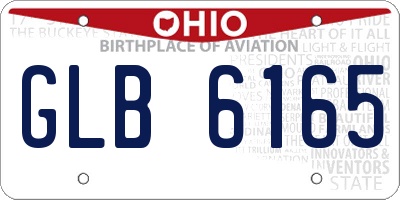 OH license plate GLB6165