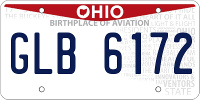 OH license plate GLB6172