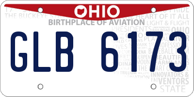 OH license plate GLB6173