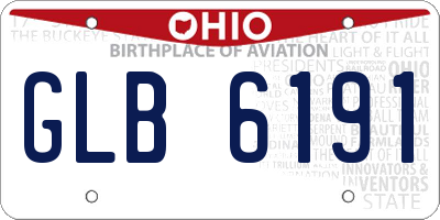 OH license plate GLB6191