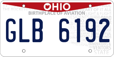 OH license plate GLB6192