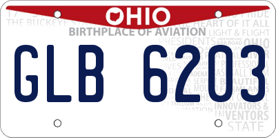 OH license plate GLB6203