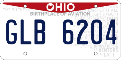 OH license plate GLB6204