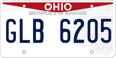 OH license plate GLB6205