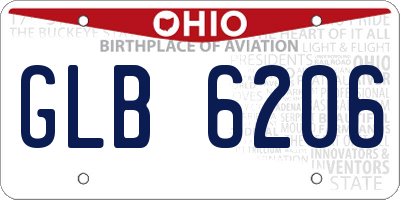 OH license plate GLB6206