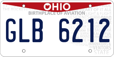 OH license plate GLB6212