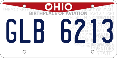 OH license plate GLB6213