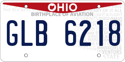 OH license plate GLB6218