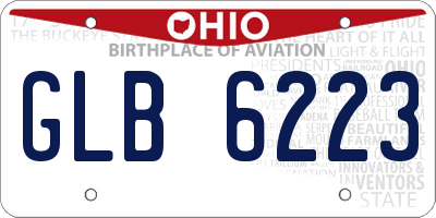 OH license plate GLB6223