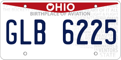 OH license plate GLB6225