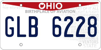 OH license plate GLB6228
