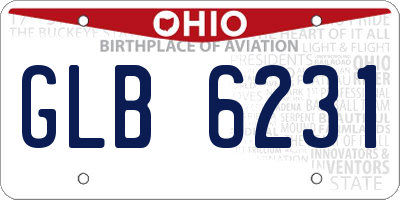 OH license plate GLB6231
