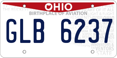 OH license plate GLB6237