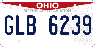 OH license plate GLB6239
