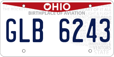OH license plate GLB6243