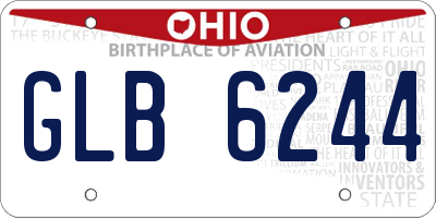 OH license plate GLB6244