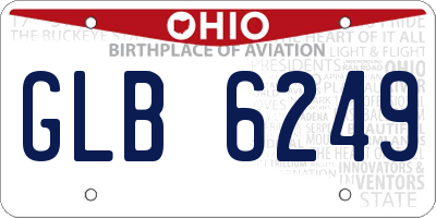OH license plate GLB6249