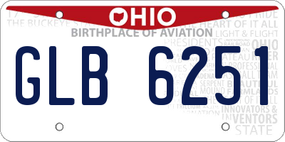 OH license plate GLB6251
