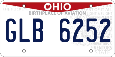 OH license plate GLB6252