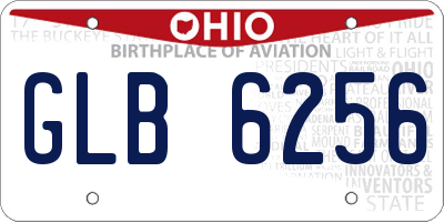 OH license plate GLB6256