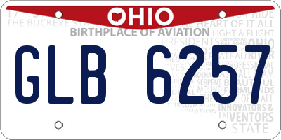 OH license plate GLB6257