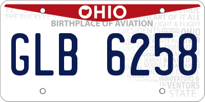 OH license plate GLB6258