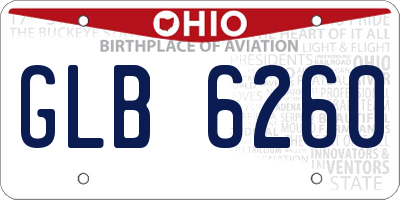 OH license plate GLB6260