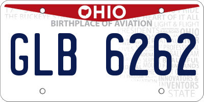 OH license plate GLB6262