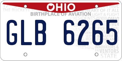 OH license plate GLB6265