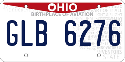 OH license plate GLB6276