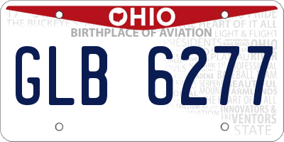 OH license plate GLB6277