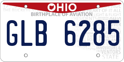 OH license plate GLB6285