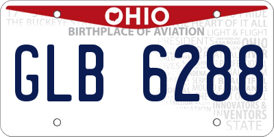 OH license plate GLB6288