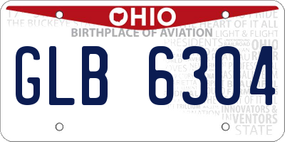 OH license plate GLB6304