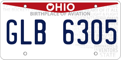 OH license plate GLB6305